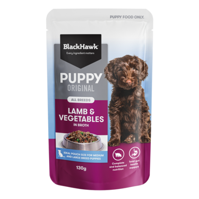 BHC105 Bhoriginalwetpuppyfoodpouchlamb130g Front491x491