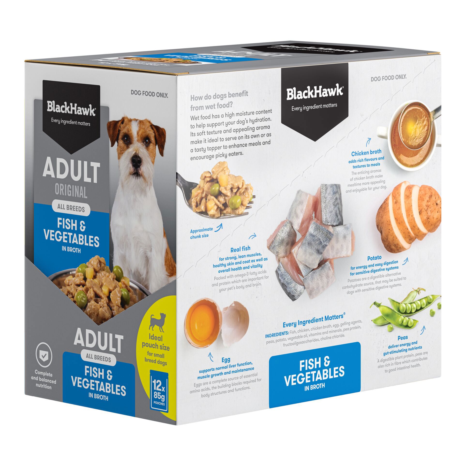 Wet Dog Food Fish & Vegetables - 85g Box