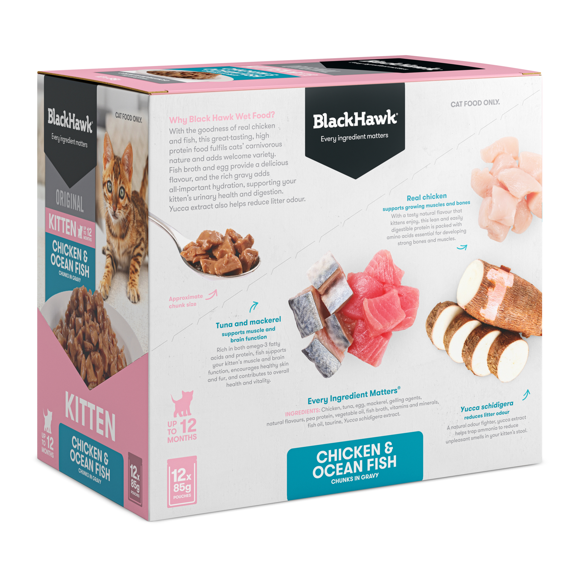 Wet Kitten Food | Chicken and Ocean Fish - Black Hawk